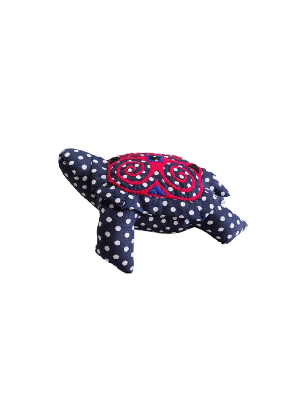 Hand Stitched Polka Dot Fabric Turtle Plush Pin Cushion Toy Hard Tortoise - Picture 5 of 11